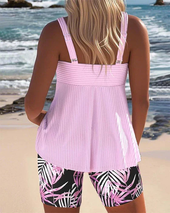 Daphne - Conjunto de tankini arrugado favorecedor