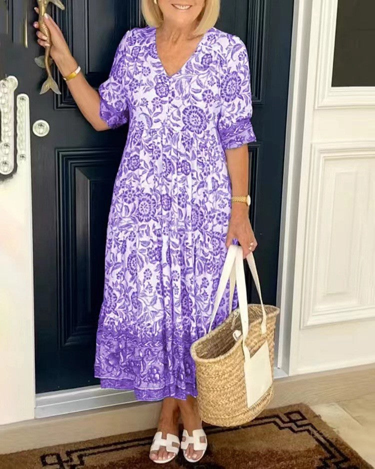 Keisha | Elegante vestido floral con escote en V