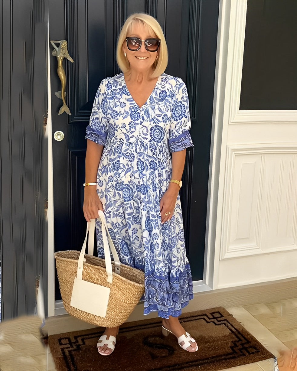 Keisha | Elegante vestido floral con escote en V