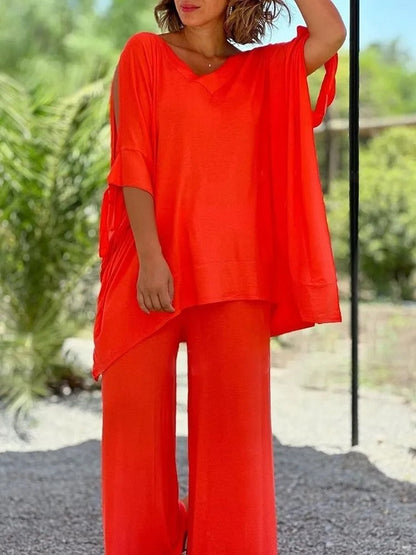 Úrsula™ | Conjunto de túnica y pantalón con hombros descubiertos