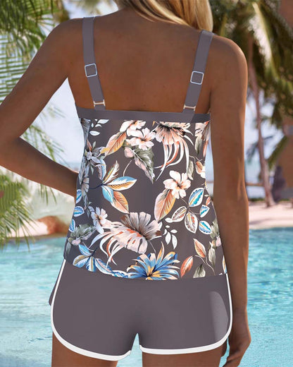 Imke | Tankini estampado sin mangas con escote en U