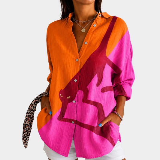 Blusa ligera con estampado colorido