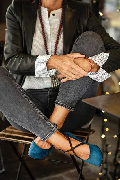 Amber | Elegantes zapatos de tacón medio con tira en el tobillo