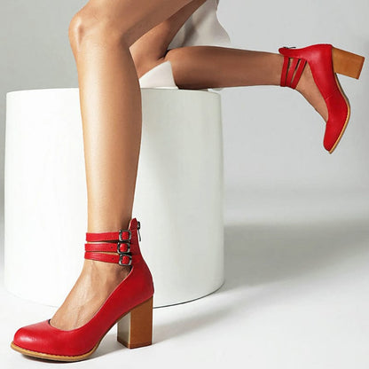 Ariana | Zapatos de tacón con triple hebilla