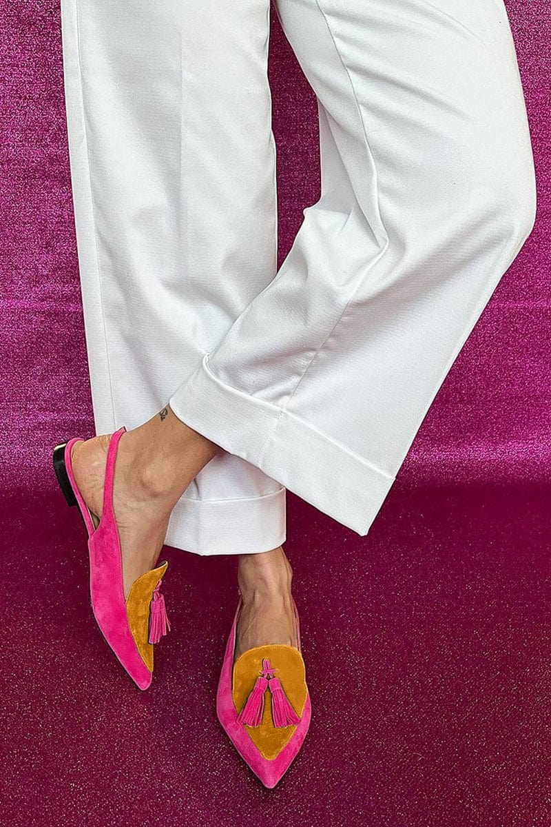 Tessa | Zapatos de tacón con tira trasera y flecos