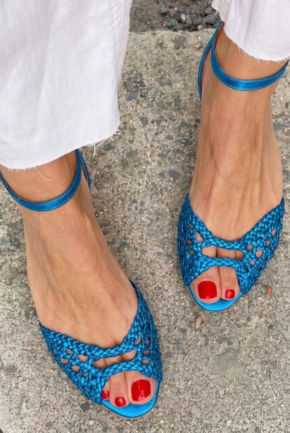 Sandalias cómodas trenzadas doradas Isadora