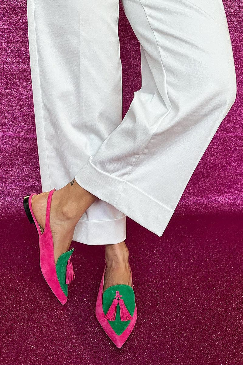 Tessa | Zapatos de tacón con tira trasera y flecos
