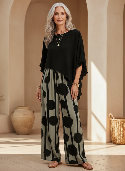 Valeriana™ | Conjunto de top asimétrico y pantalón estilo boho