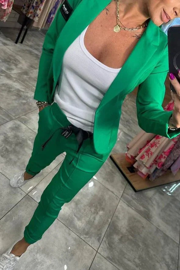 Fenna™ | Conjunto de dos piezas de color liso para mujer