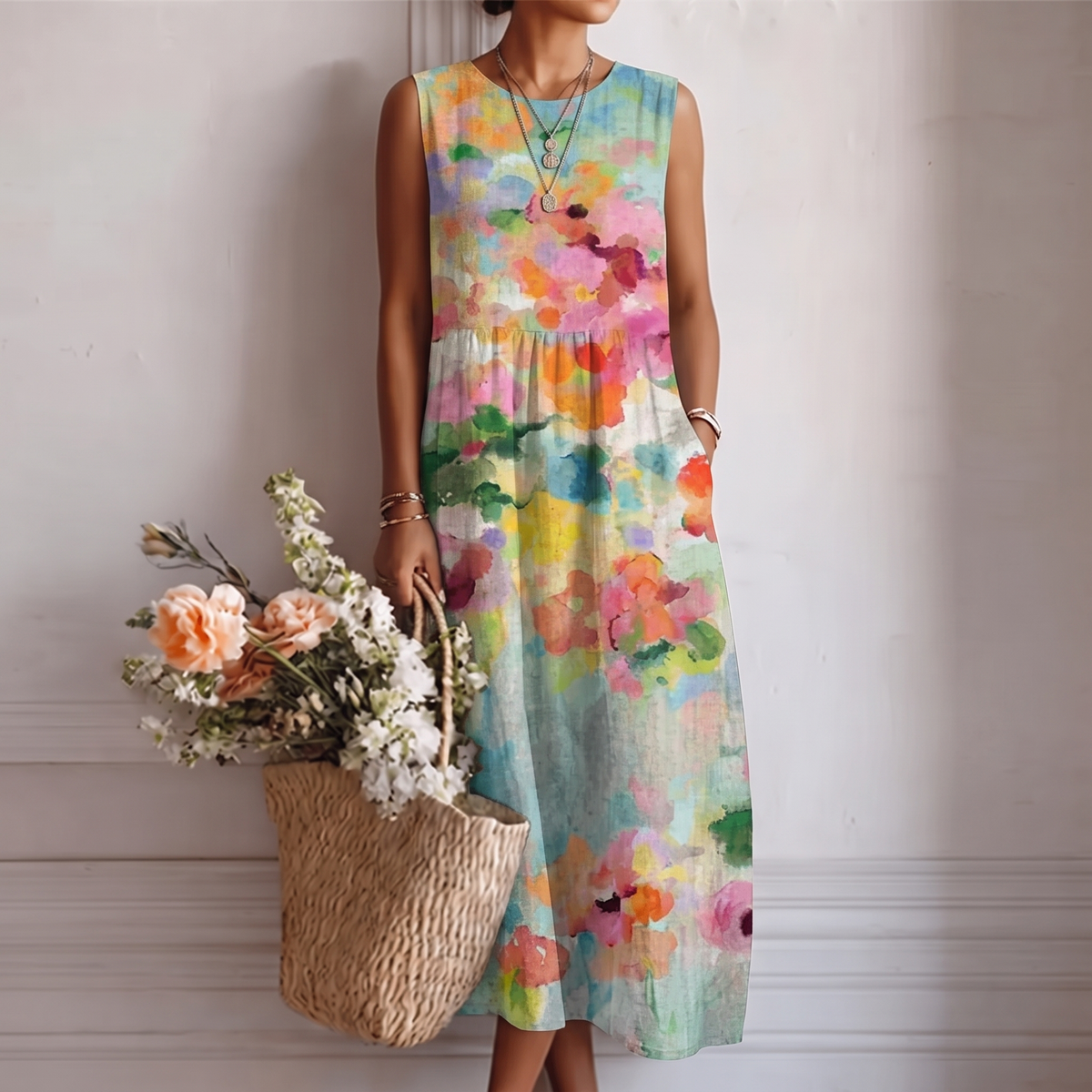 Karla™ | Elegante vestido midi multicolor