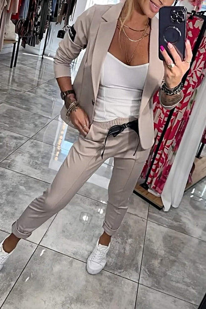 Fenna™ | Conjunto de dos piezas de color liso para mujer