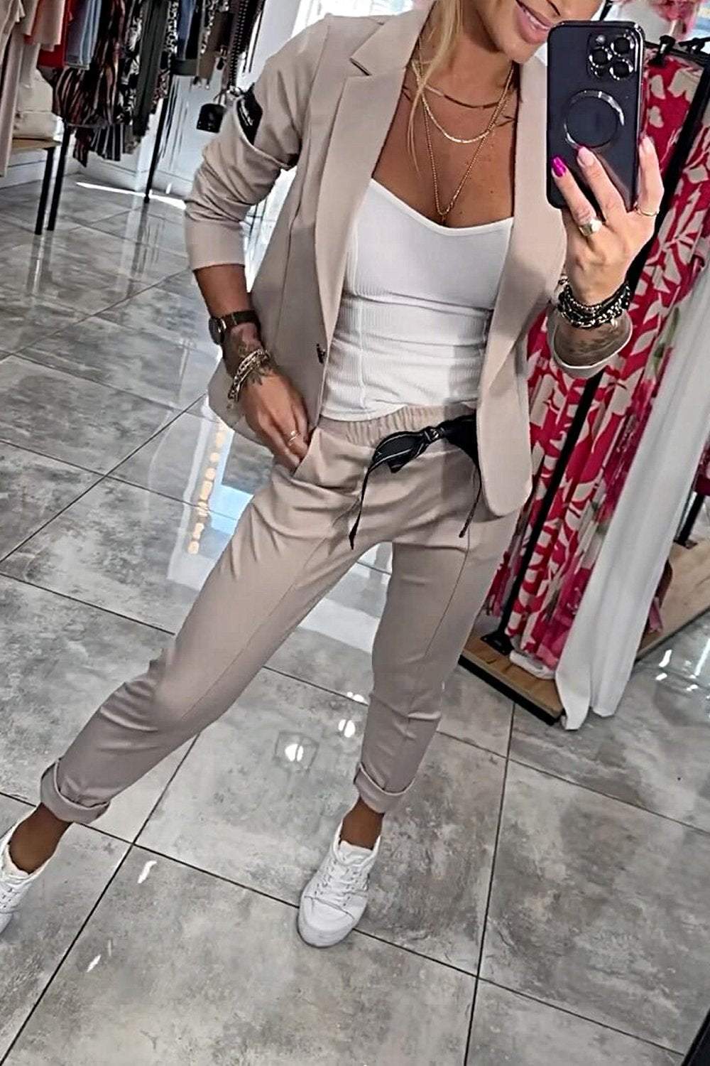 Fenna™ | Conjunto de dos piezas de color liso para mujer