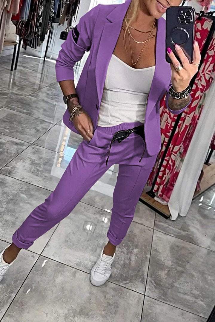 Fenna™ | Conjunto de dos piezas de color liso para mujer