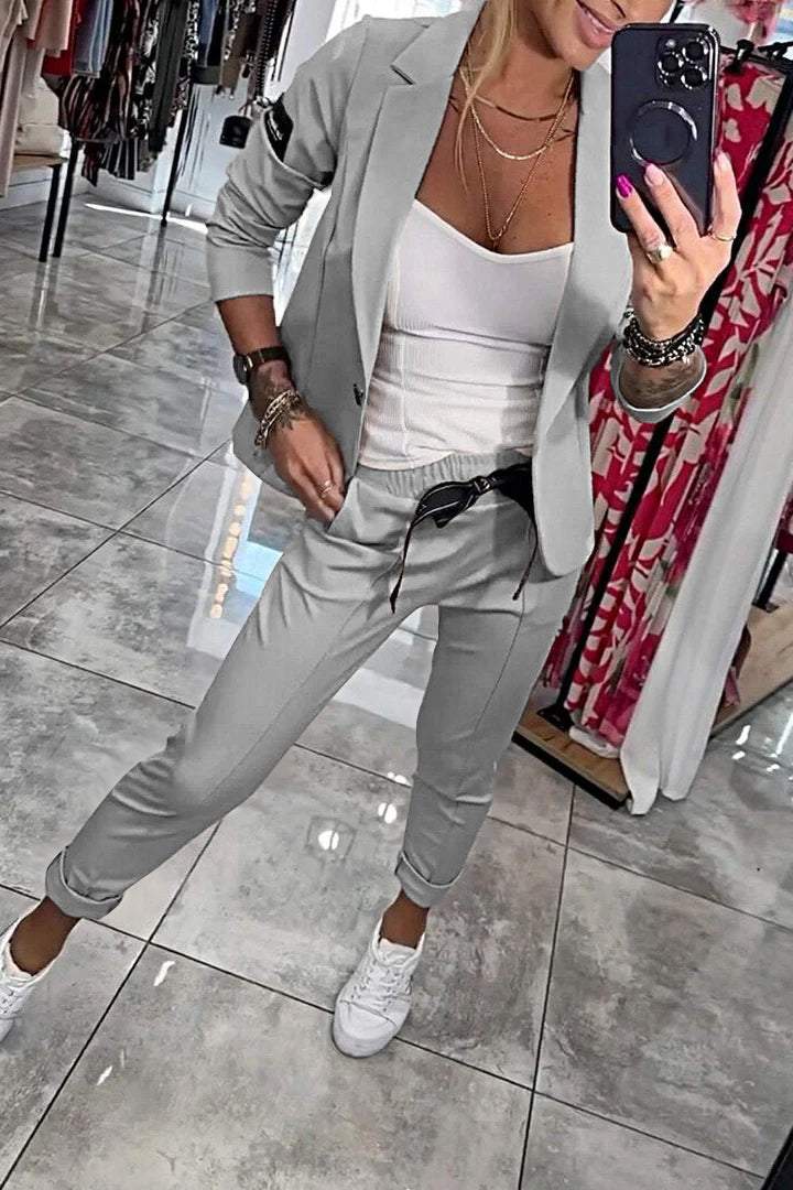 Fenna™ | Conjunto de dos piezas de color liso para mujer