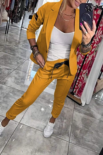 Fenna™ | Conjunto de dos piezas de color liso para mujer