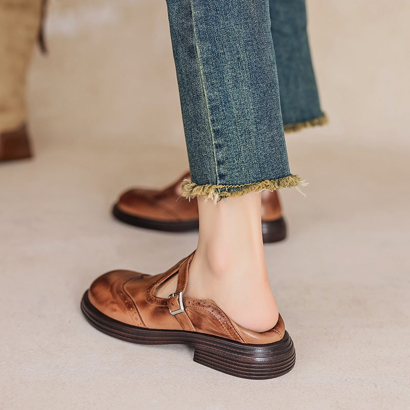 Mattea | Elegantes zapatos Mary Jane de piel