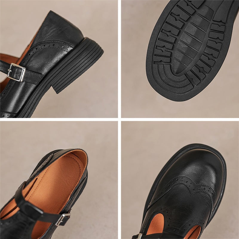 Mattea | Elegantes zapatos Mary Jane de piel