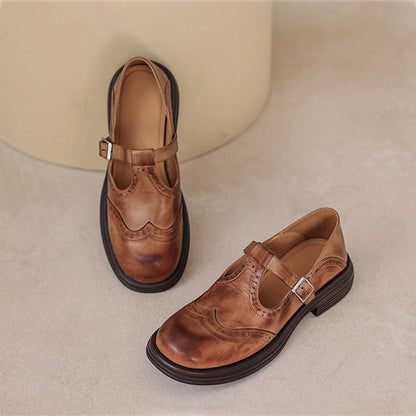 Mattea | Elegantes zapatos Mary Jane de piel