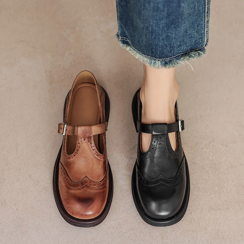 Mattea | Elegantes zapatos Mary Jane de piel